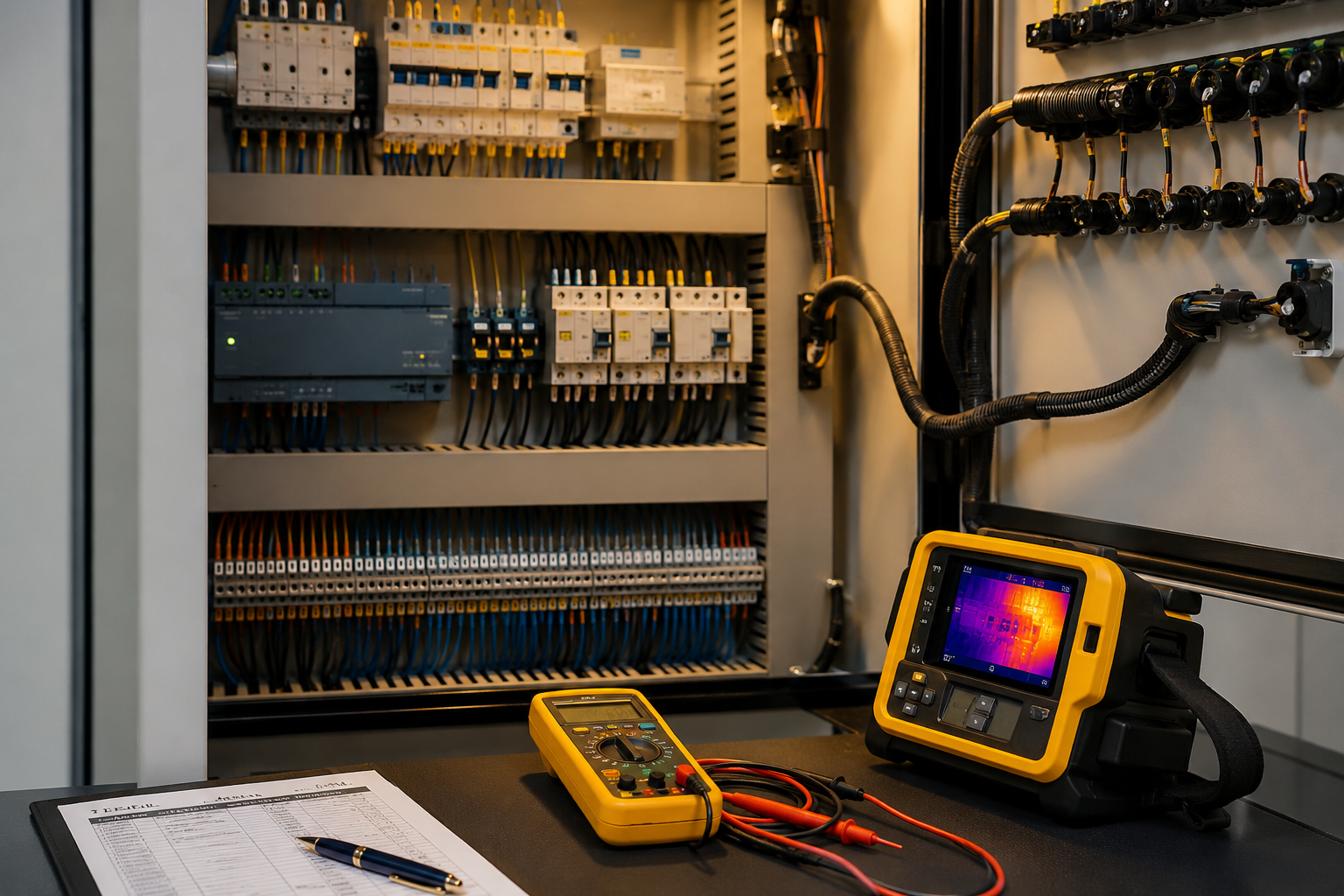 Devreye alma ve teknik destek için ölçüm, test ve kontrol görseli