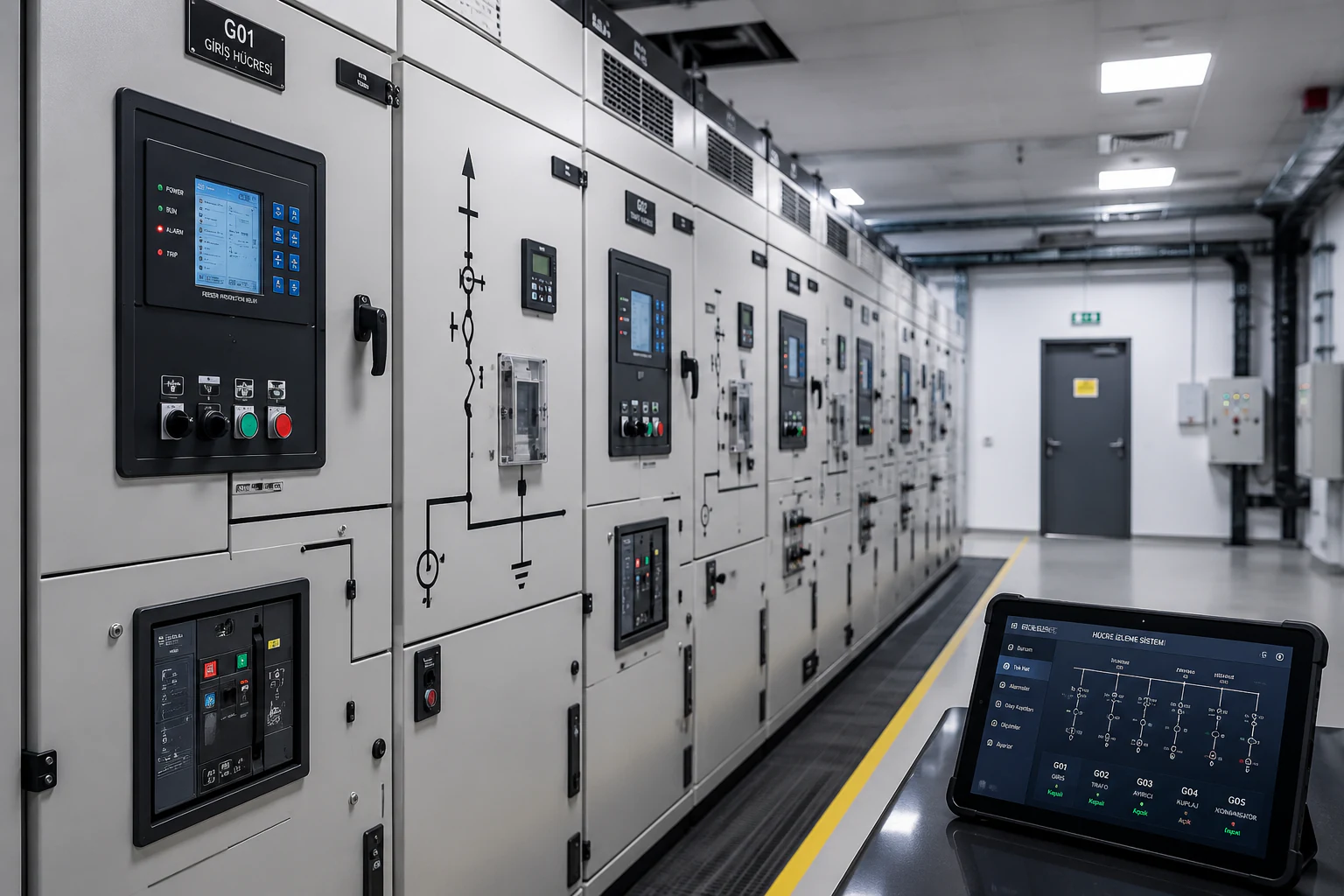 Orta gerilim ve enerji altyapıları için trafo merkezi ve teknik saha görseli