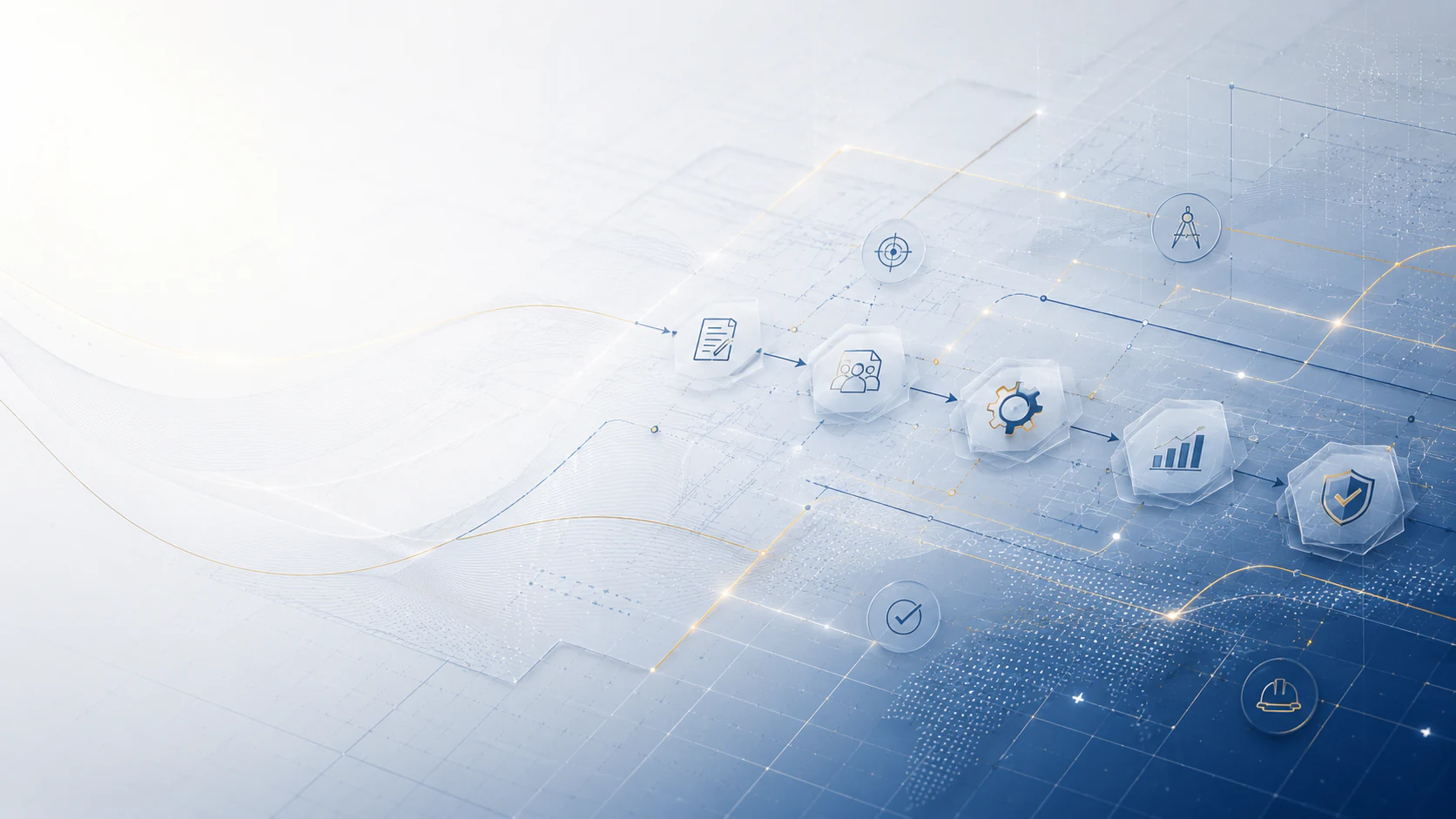 Abstract engineering workflow visual for AKENTEK services