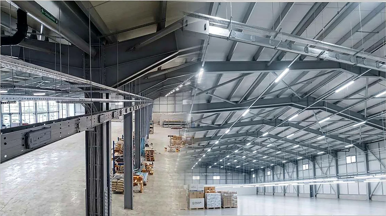Kipaş Erbaa fabrikasında uzun hat busbar sistemi ve üretim alanı elektrik altyapısı.